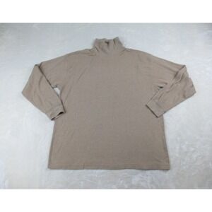 Bolle Shirt Mens Large Brown Tan Turtleneck Long Sleeve Pima Cotton Golf Casual